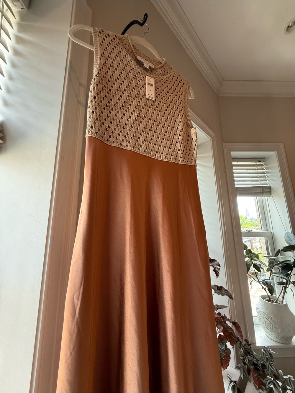 Mare Mare x Anthropologie Tan and Coral Pink Maxi Dress new with tags NWT